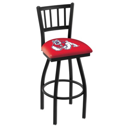 36 Blk Wrinkle Fresno State Swivel Bar Stool,Jailhouse Back